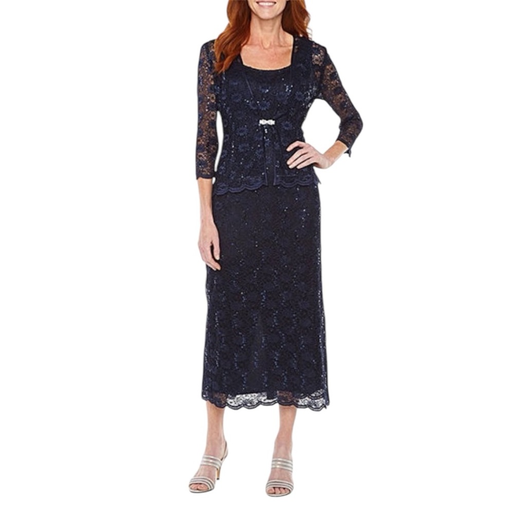 Kathy Roberts Navy Blue Evening Dress